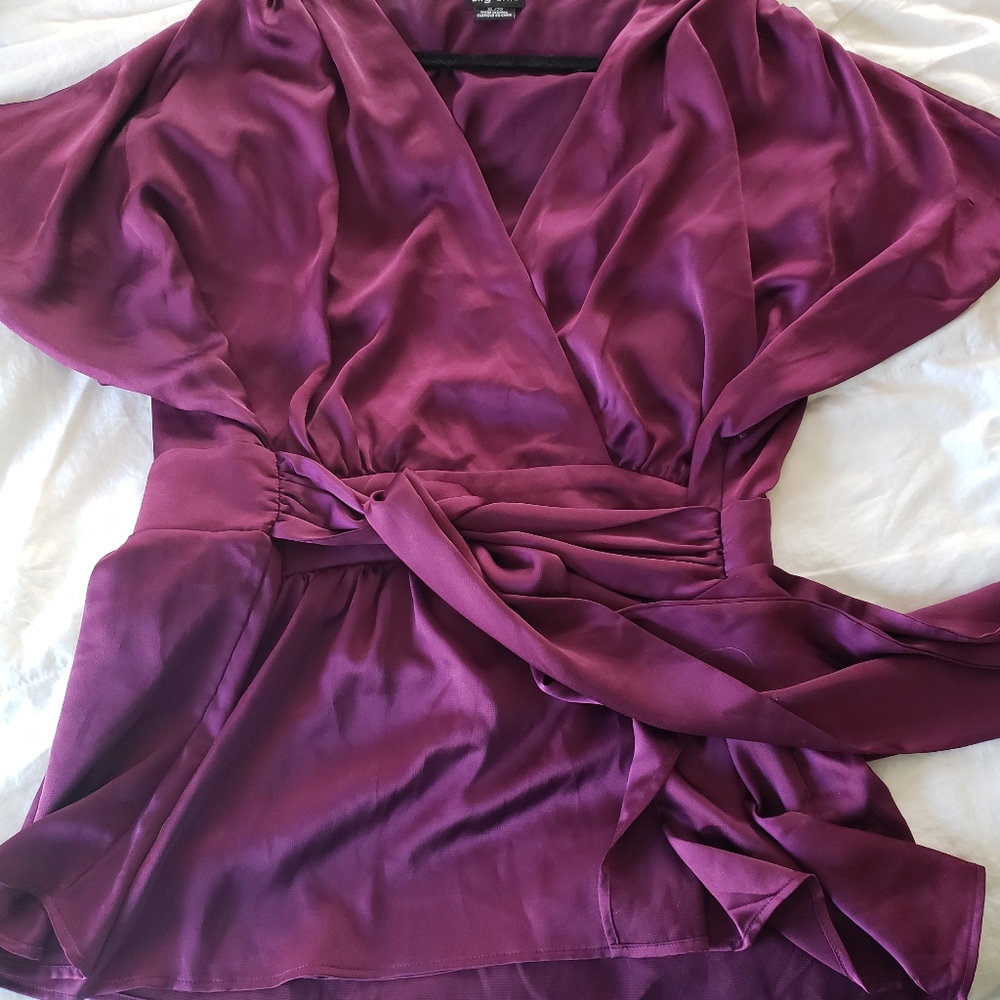 City Chic Tangled Top satin wrap top blouse w22 size 22 - new